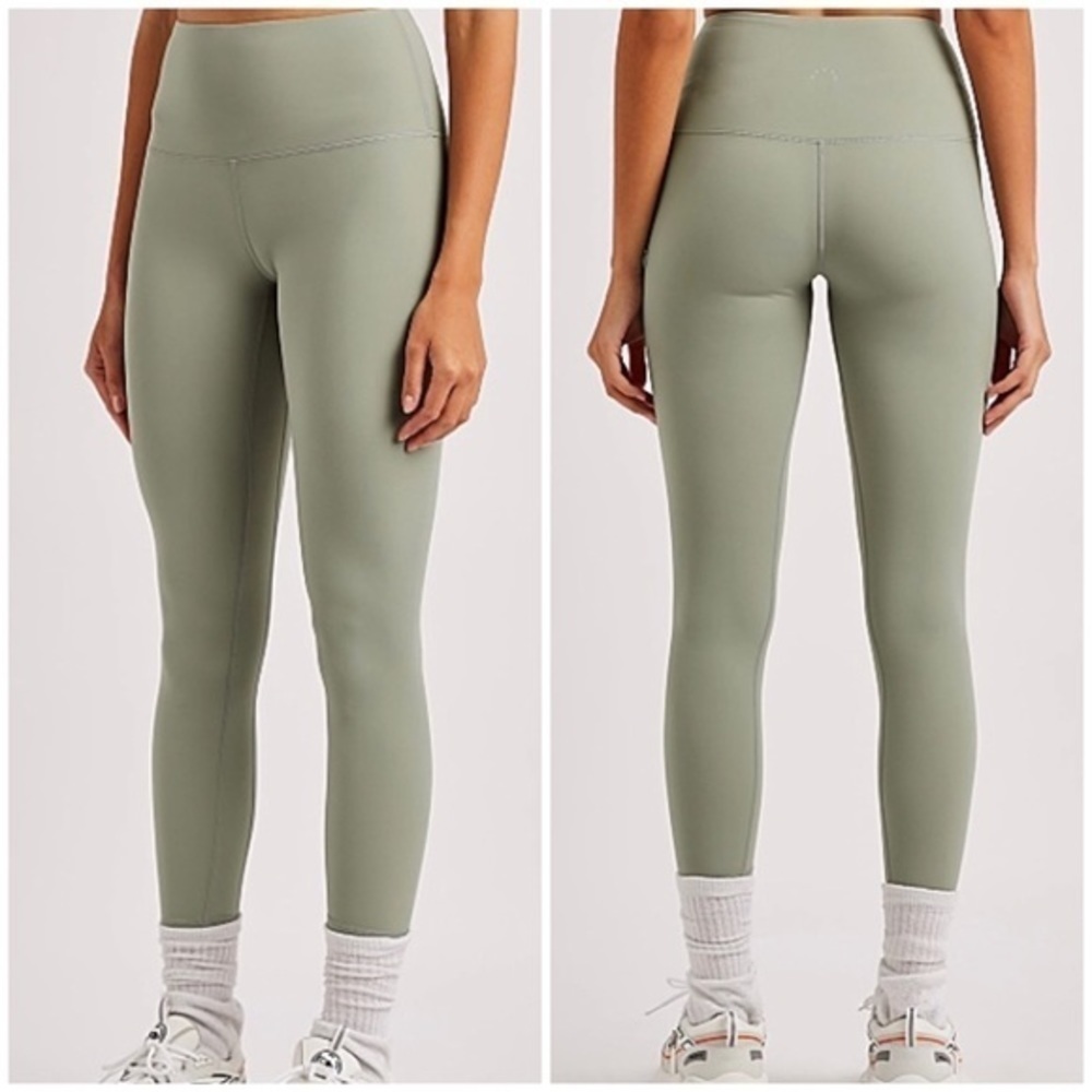 VARLEY Whitely Sage Stretch Jersey‎ 7/8 High Waited Leggings In Green